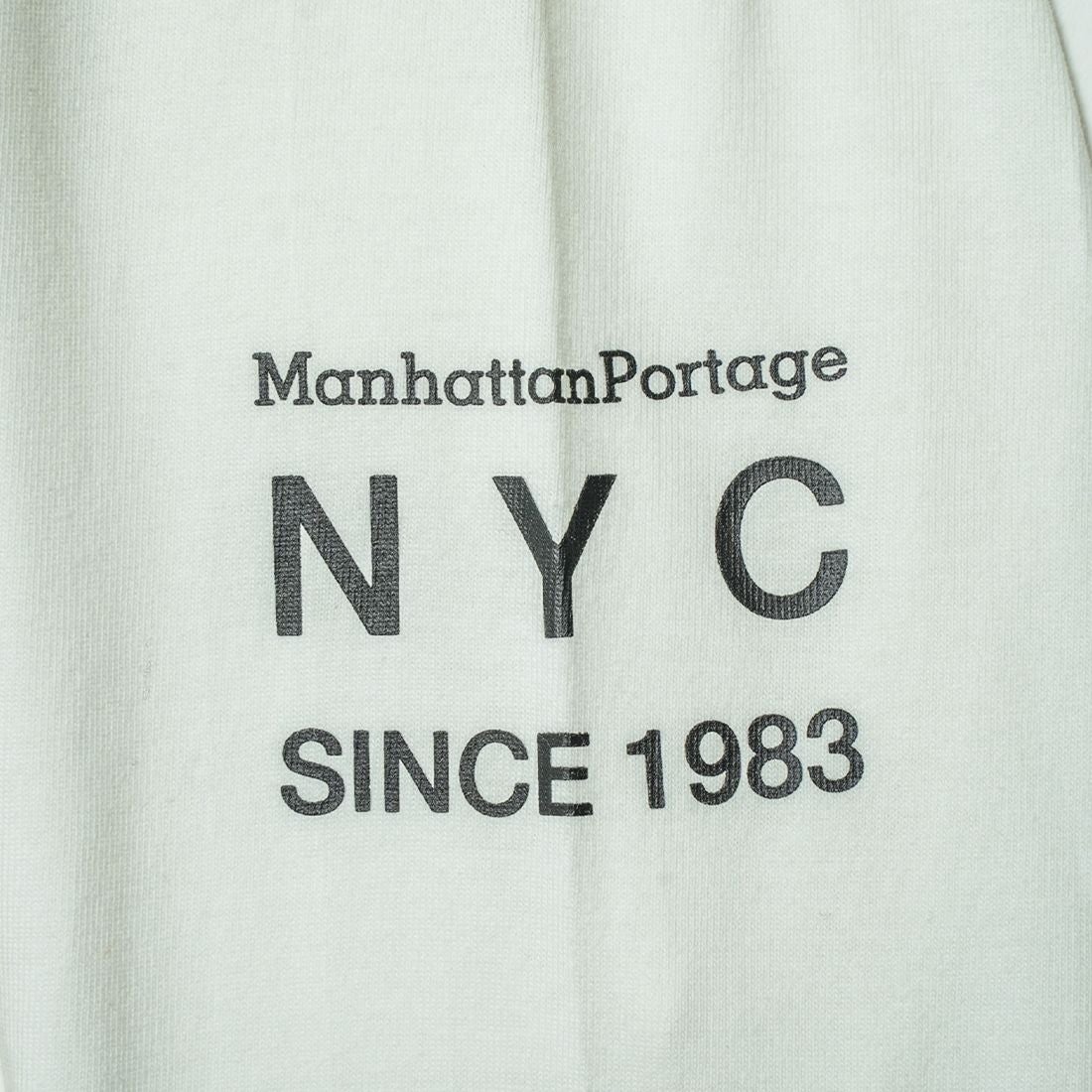MANHATTAN PORTAGE [マンハッタンポーテージ] ワンポイントスカイラインロゴ 袖プリントロングTシャツ [MP-M580] WHITE