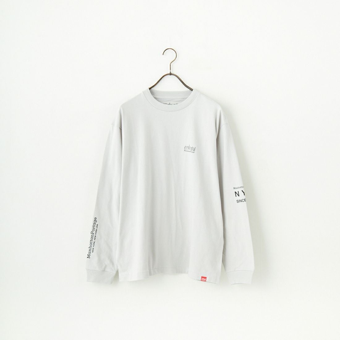 MANHATTAN PORTAGE [マンハッタンポーテージ] ワンポイントスカイラインロゴ 袖プリントロングTシャツ [MP-M580] L.GRAY