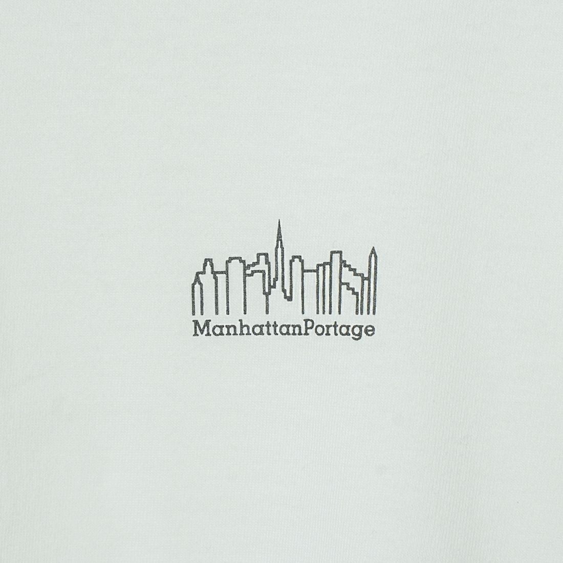 MANHATTAN PORTAGE [マンハッタンポーテージ] ワンポイントスカイラインロゴ 袖プリントロングTシャツ [MP-M580] WHITE