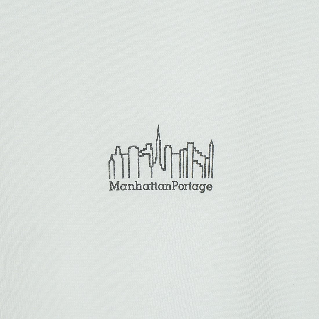 MANHATTAN PORTAGE [マンハッタンポーテージ] ワンポイントスカイラインロゴ 袖プリントロングTシャツ [MP-M580] WHITE