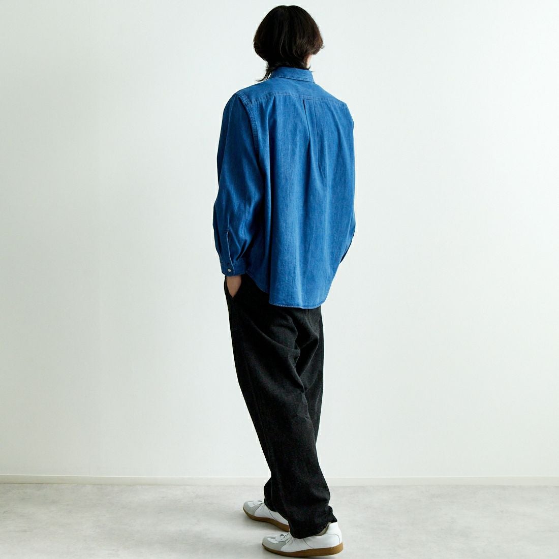 DANTON [ダントン] ブラックデニム イージーパンツ [DT-E0209KBK] BLACK DENI &&モデル身長：179cm 着用サイズ：40&&