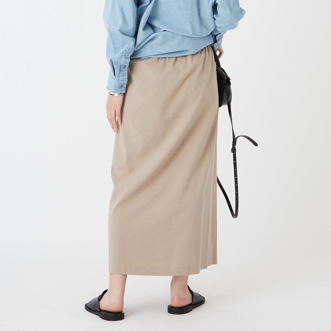 Jeans Factory Clothes [ジーンズファクトリークローズ] ストレッチドロストスカート [U-2131] 810 ｸﾞﾚｰｼﾞ &&モデル身長：162cm 着用サイズ：38&&