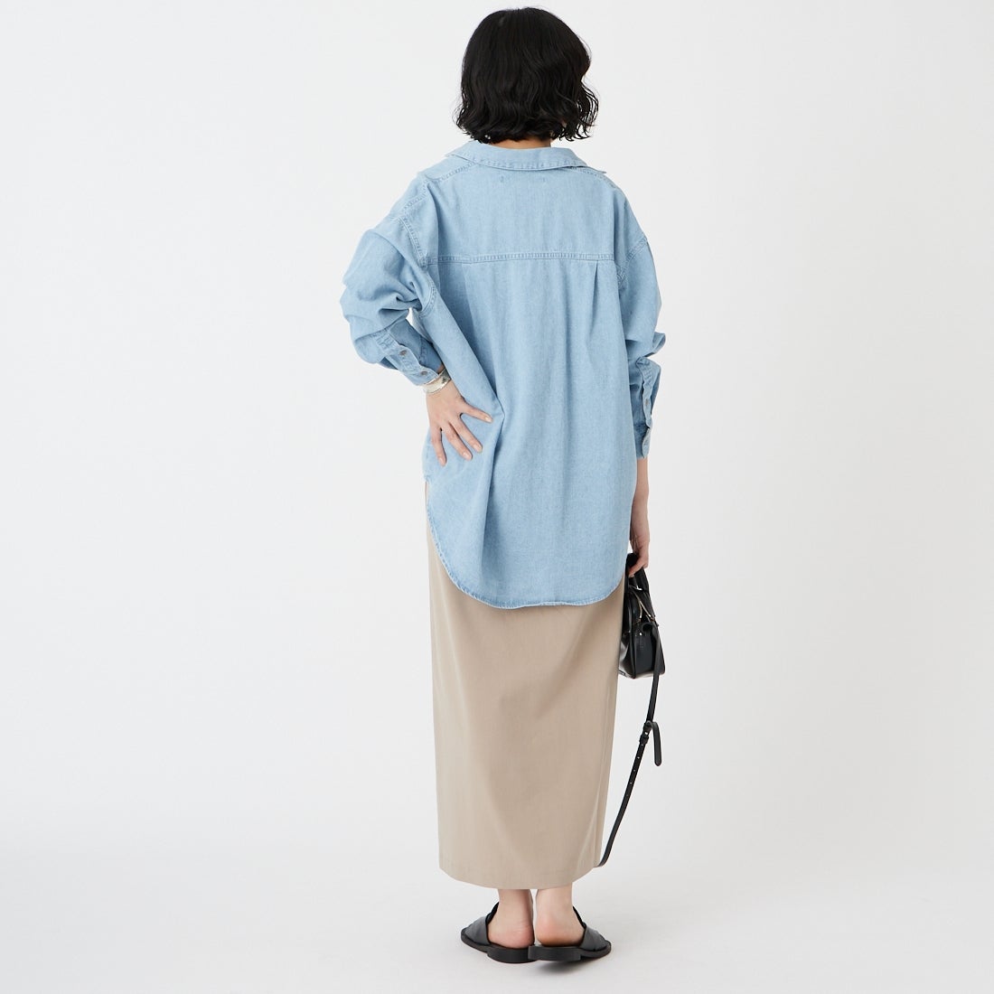 Jeans Factory Clothes [ジーンズファクトリークローズ] ストレッチドロストスカート [U-2131] 810 ｸﾞﾚｰｼﾞ &&モデル身長：162cm 着用サイズ：38&&