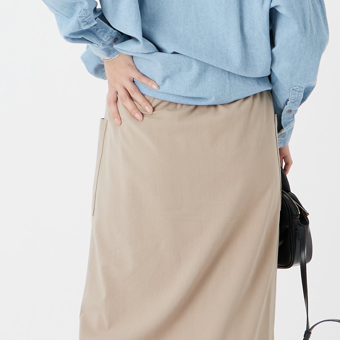 Jeans Factory Clothes [ジーンズファクトリークローズ] ストレッチドロストスカート [U-2131] 810 ｸﾞﾚｰｼﾞ &&モデル身長：162cm 着用サイズ：38&&