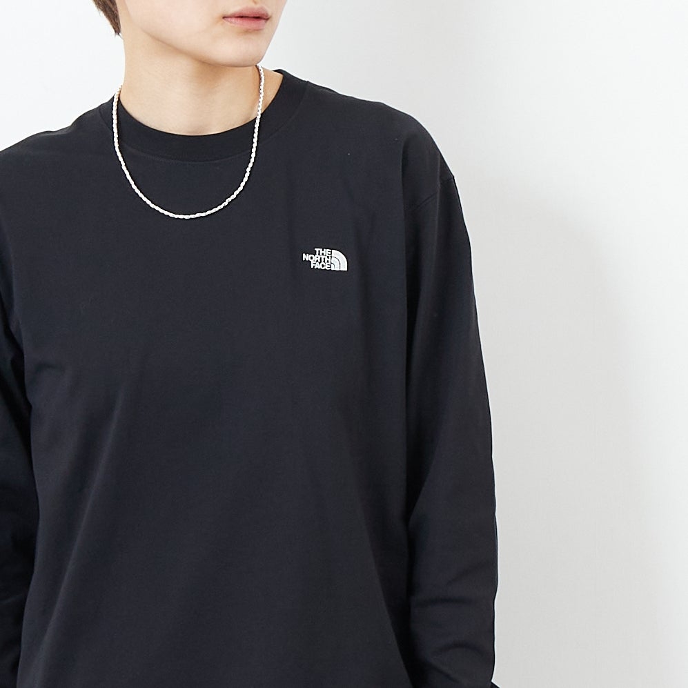 THE NORTH FACE [ザ ノースフェイス] ロングスリーブフラッシュドライヌプシコットンティー [NT32535] K &&モデル身長：160cm 着用サイズ：S&&