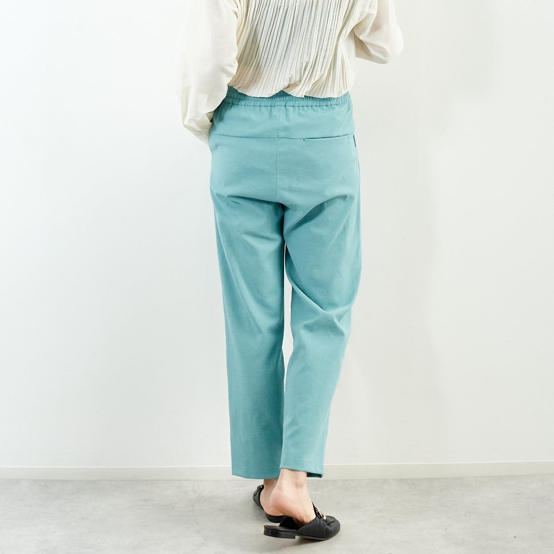 Jeans Factory Clothes [ジーンズファクトリークローズ] シェルタリングドライイージーテーパードパンツ [21254052] 063 ﾌﾞﾙｰｸﾞ &&モデル身長：167cm 着用サイズ：40&&