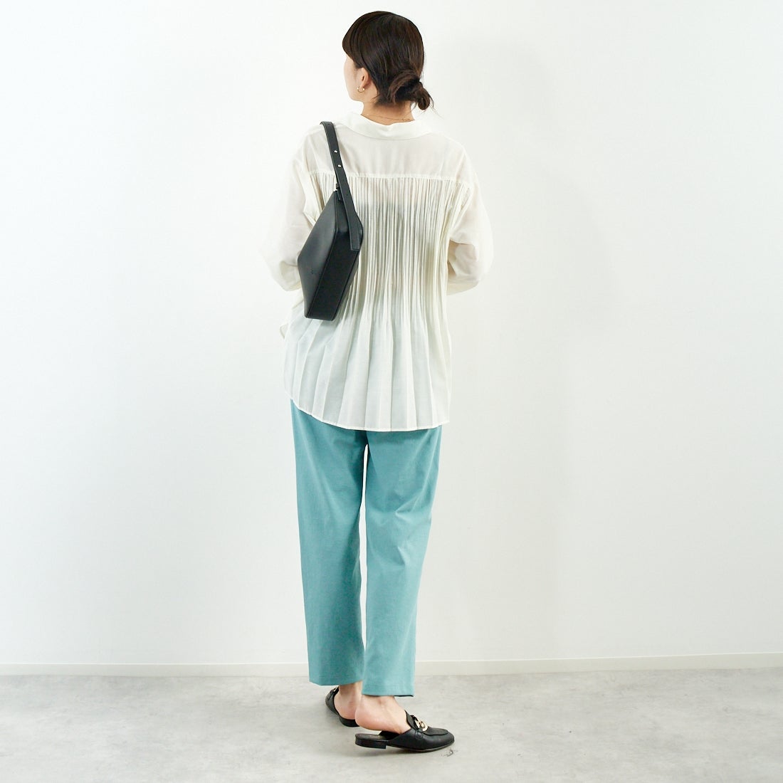 Jeans Factory Clothes [ジーンズファクトリークローズ] シェルタリングドライイージーテーパードパンツ [21254052] 063 ﾌﾞﾙｰｸﾞ &&モデル身長：167cm 着用サイズ：40&&