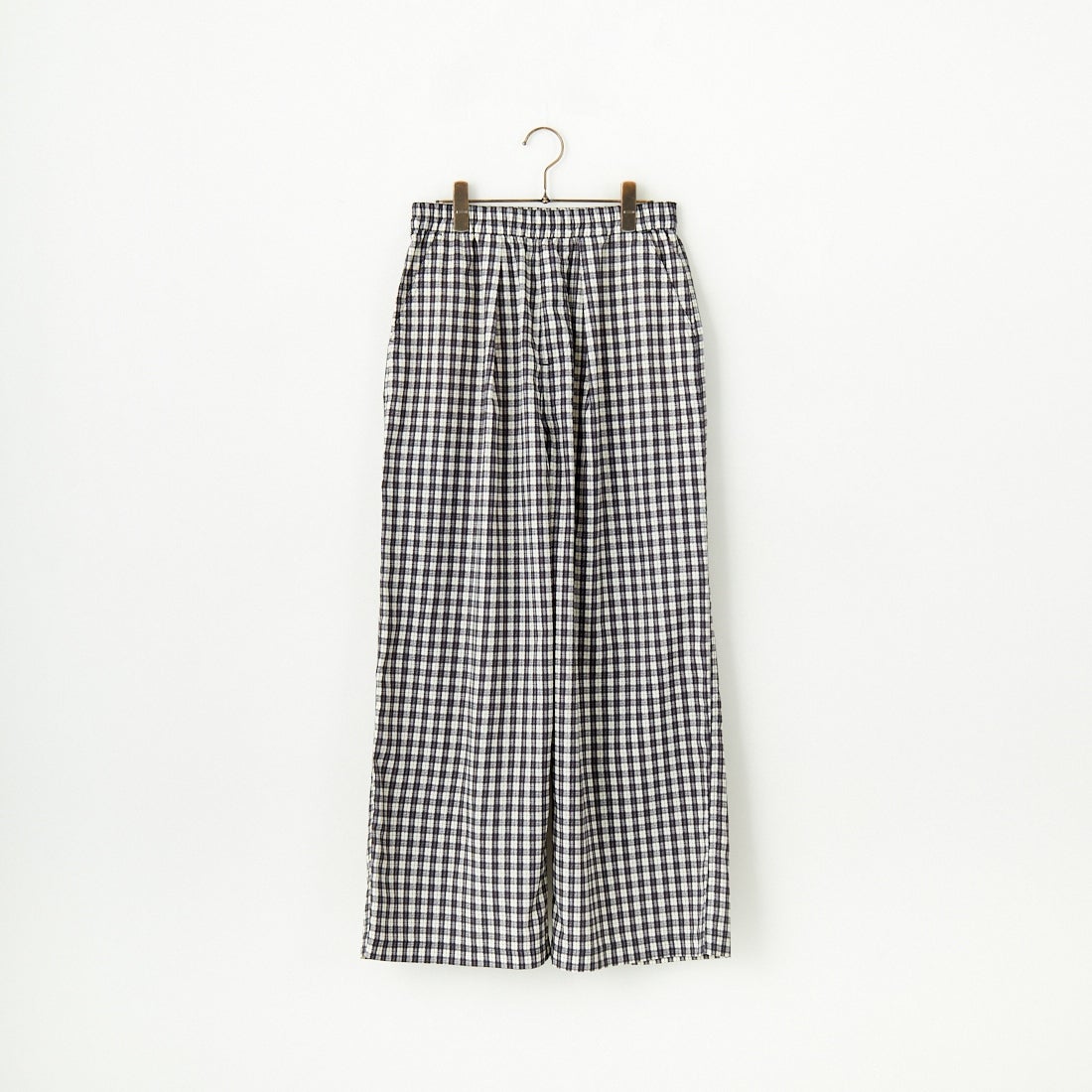 UNIVERSAL OVERALL [ユニバーサルオーバーオール] 別注 総柄イージーワイドパンツ [U2512634IN-JF] BLKﾁｪｯｸ