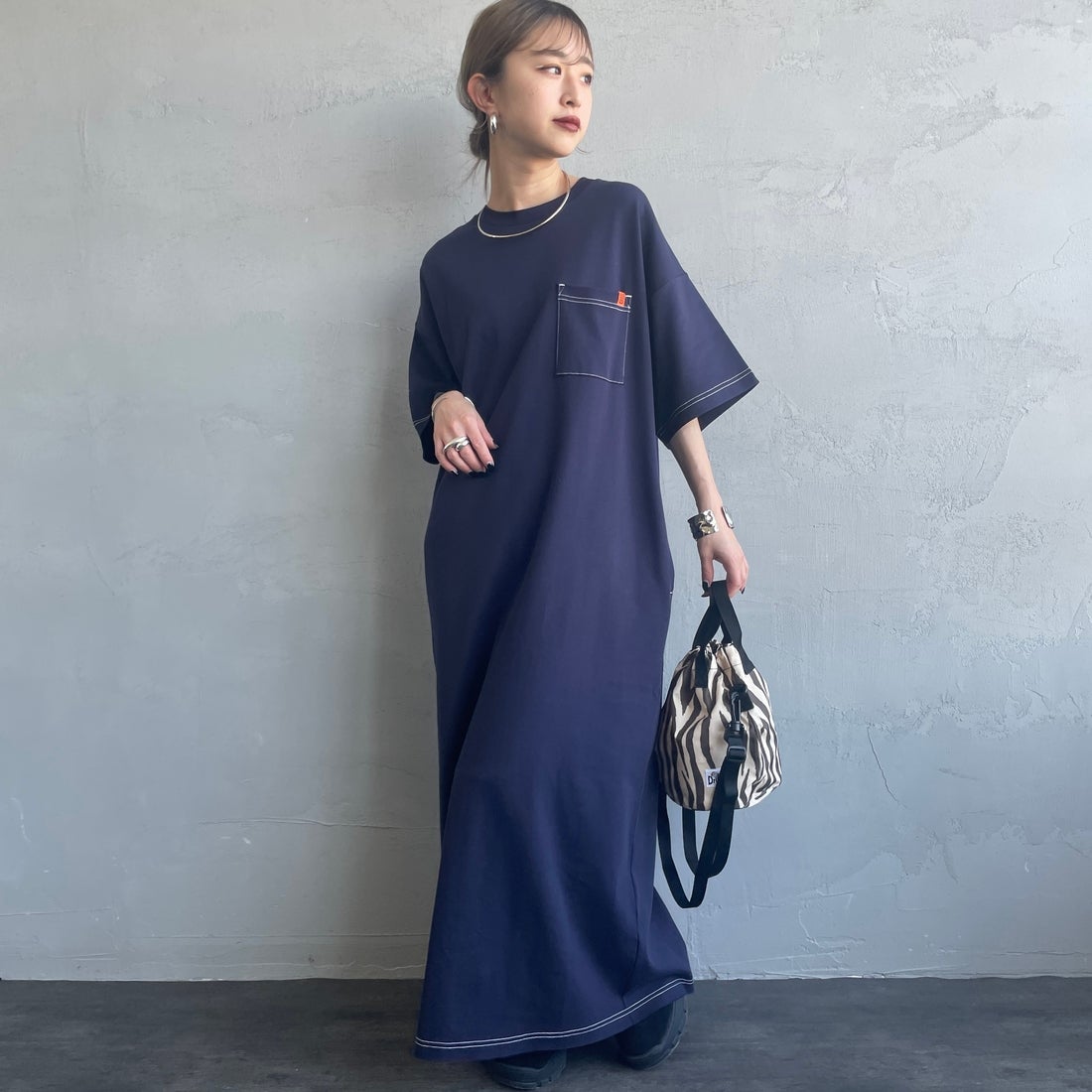 NAVY&&モデル身長：150cm 着用サイズ：F&&