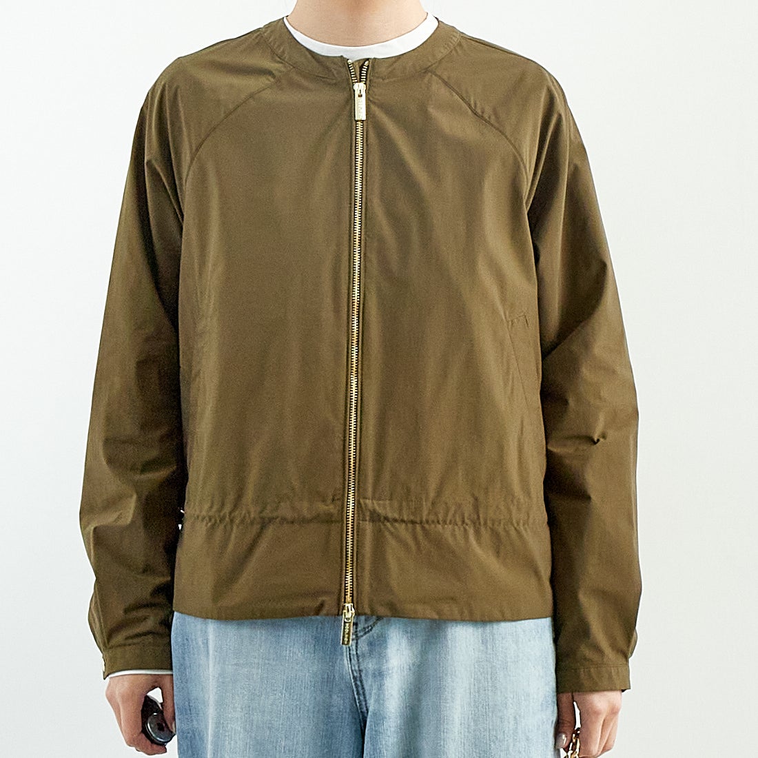 WOOLRICH [ウールリッチ] シティ ボンバージャケット [WWOU1182] GS GREENST &&モデル身長：167cm 着用サイズ：S&&