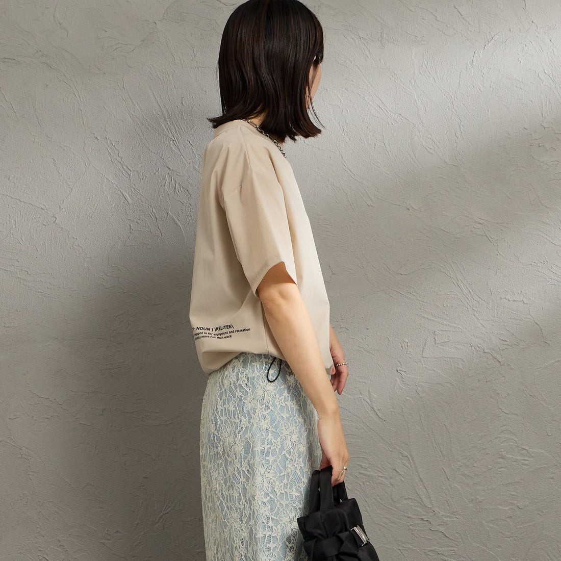 KELTY [ケルティ] 別注 ラッシュコンフォート ショートスリーブナイロンTシャツ [KE252W30IN02-JF] ｸﾞﾚｰｼﾞｭ &&モデル身長：160cm 着用サイズ：F&&