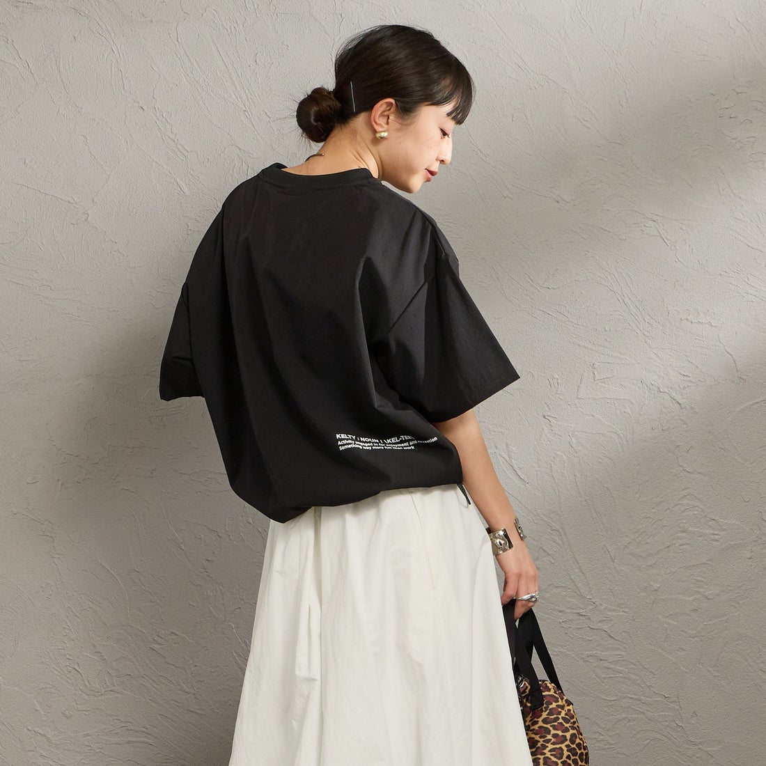 KELTY [ケルティ] 別注 ラッシュコンフォート ショートスリーブナイロンTシャツ [KE252W30IN02-JF] ﾌﾞﾗｯｸ &&モデル身長：150cm 着用サイズ：F&&