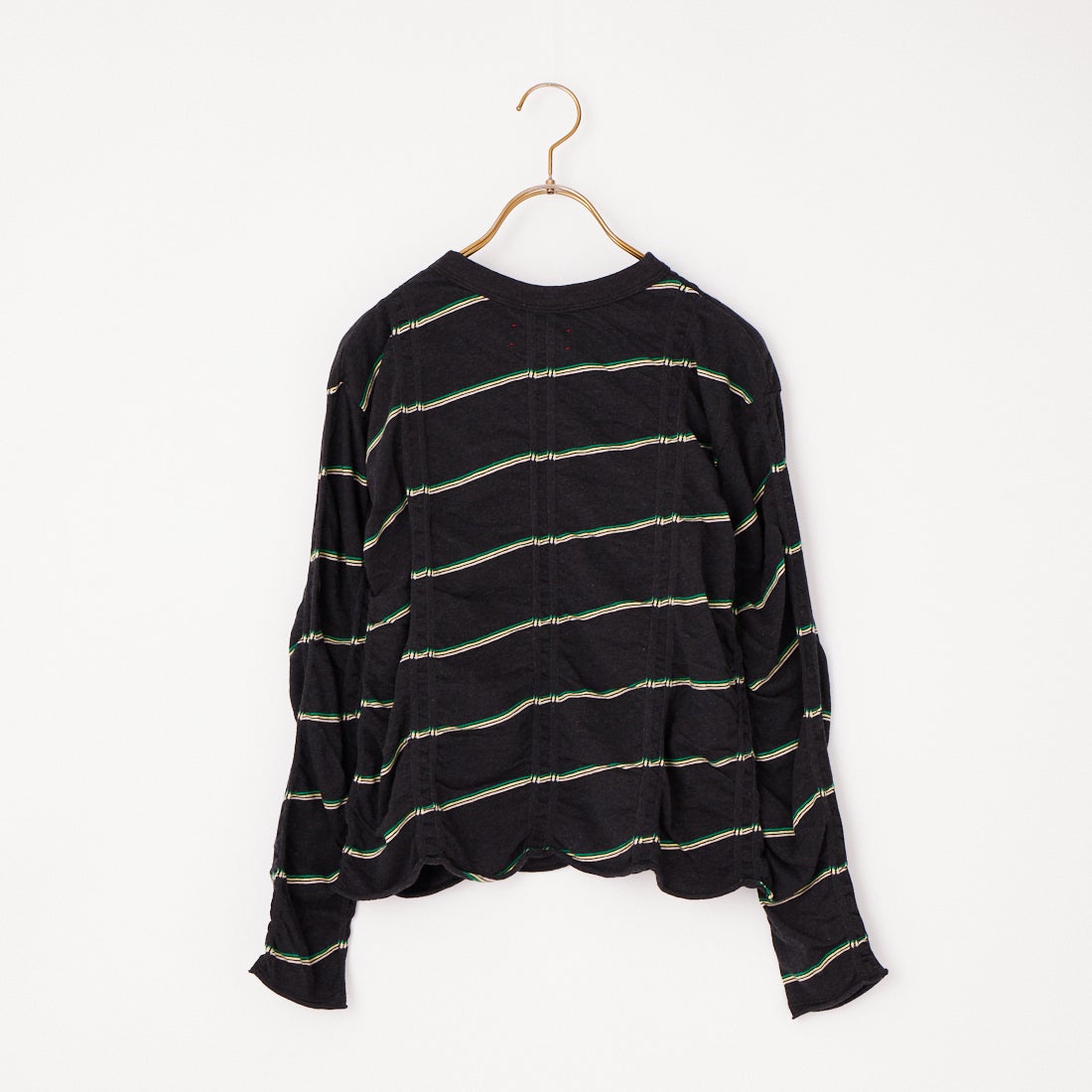 MEYAME [メヤメ] タックジャガードボーダープルオーバー [MEY-1829] BLACK