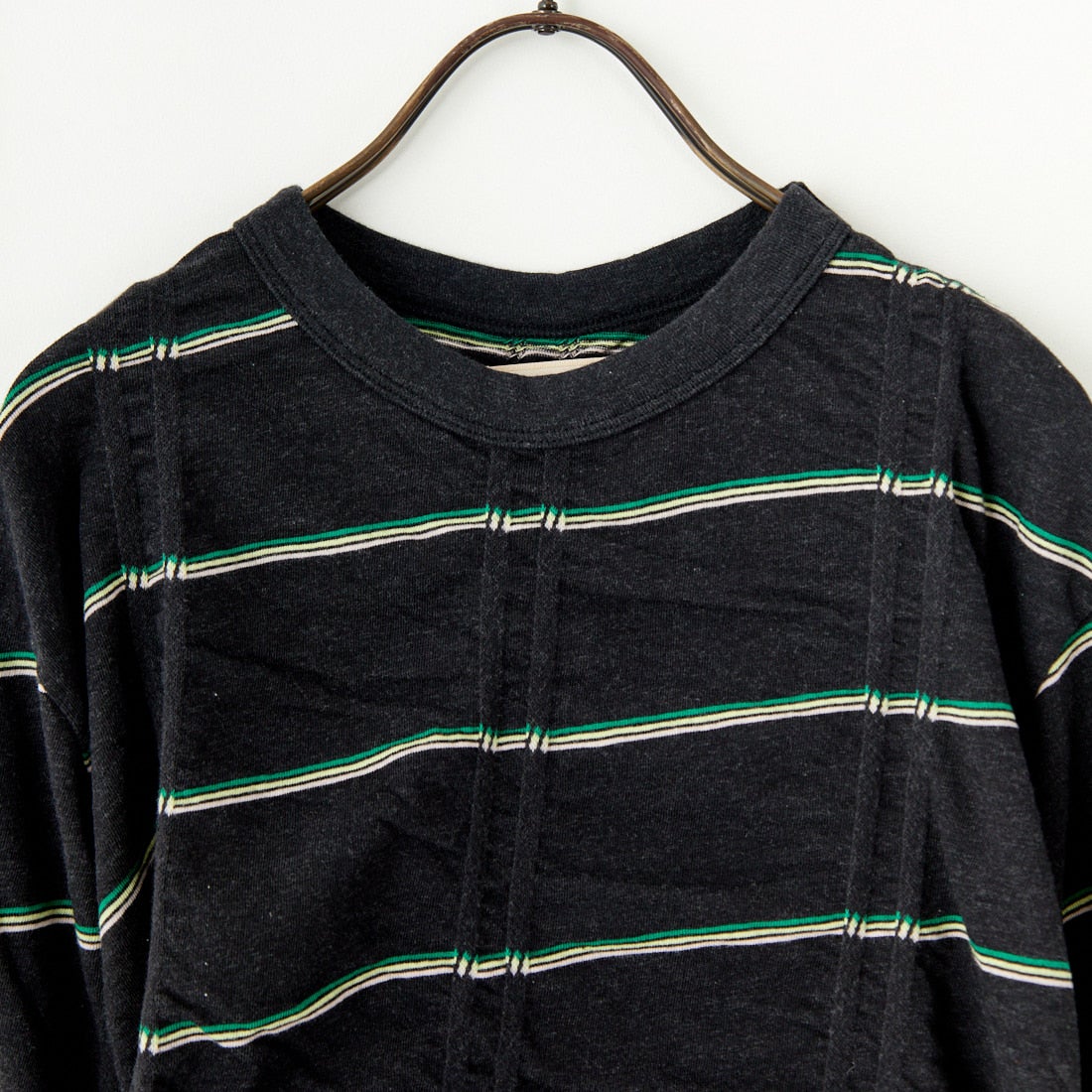 MEYAME [メヤメ] タックジャガードボーダープルオーバー [MEY-1829] BLACK