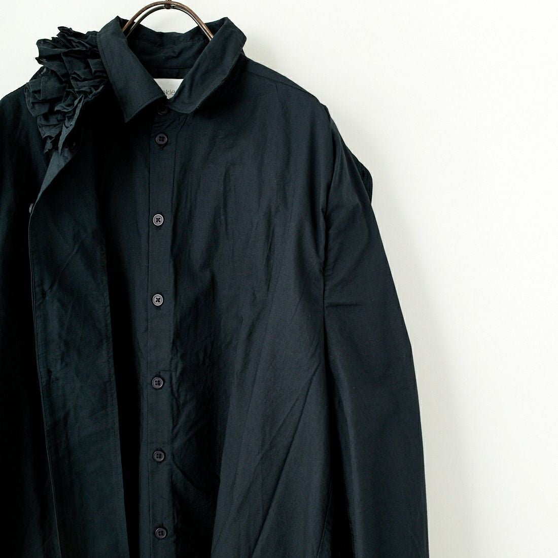 crinkle crinkle crinkle [クリンクル クリンクル クリンクル] フリルカラーレイヤードシャツ [CC-3508] BLACK