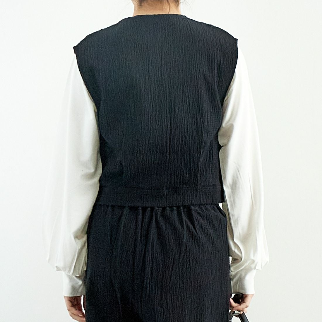 me. [ミードット] バンピーコットン2WAYベスト [ME-25109] 298 N.BLAC