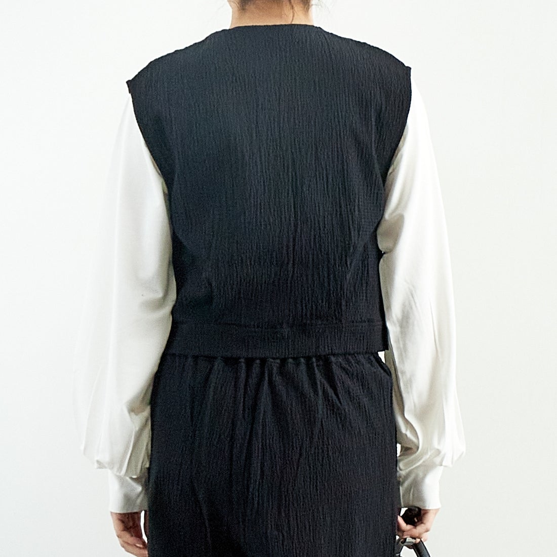 me. [ミードット] バンピーコットン2WAYベスト [ME-25109] 298 N.BLAC