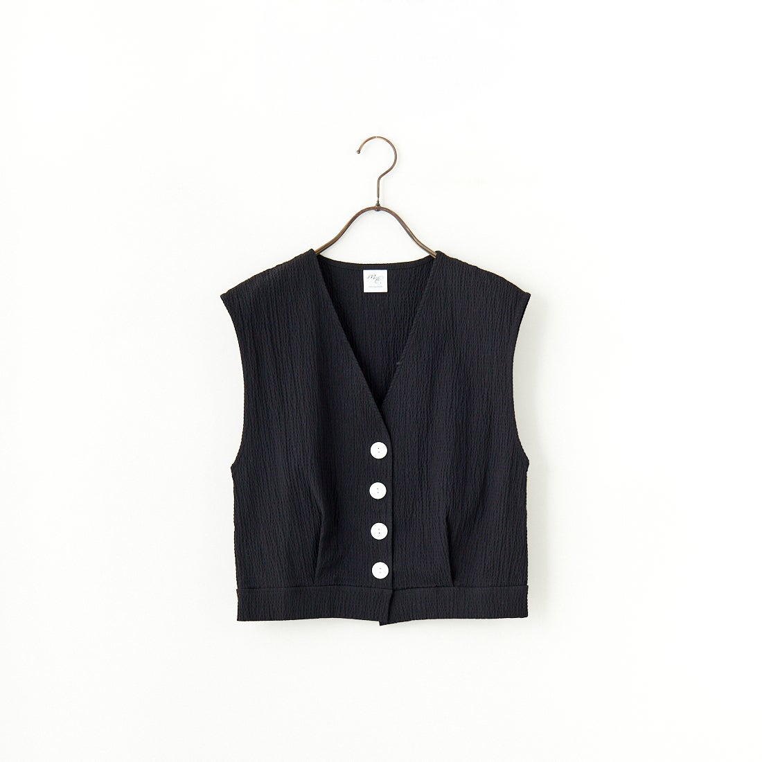me. [ミードット] バンピーコットン2WAYベスト [ME-25109] 298 N.BLAC