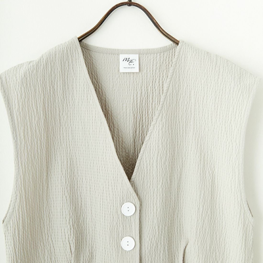 me. [ミードット] バンピーコットン2WAYベスト [ME-25109] 280 L.GRAY