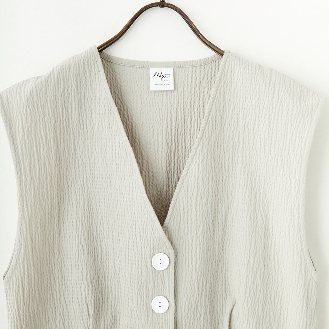 me. [ミードット] バンピーコットン2WAYベスト [ME-25109] 280 L.GRAY