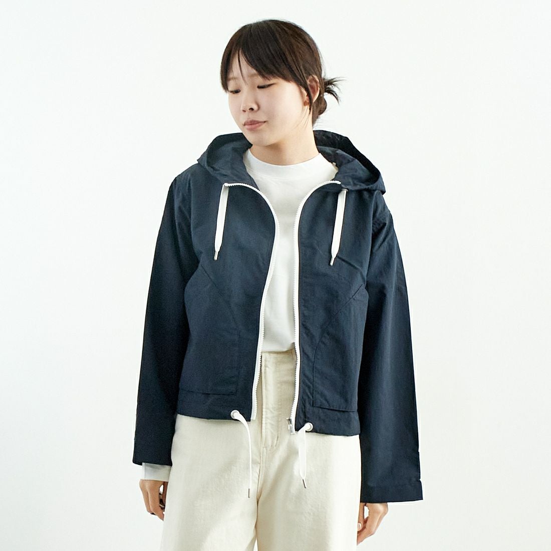 ORCIVAL [オーシバル] ショートジップジャケット [OR-A0687ONB] NAVY &&モデル身長：167cm 着用サイズ：1&&