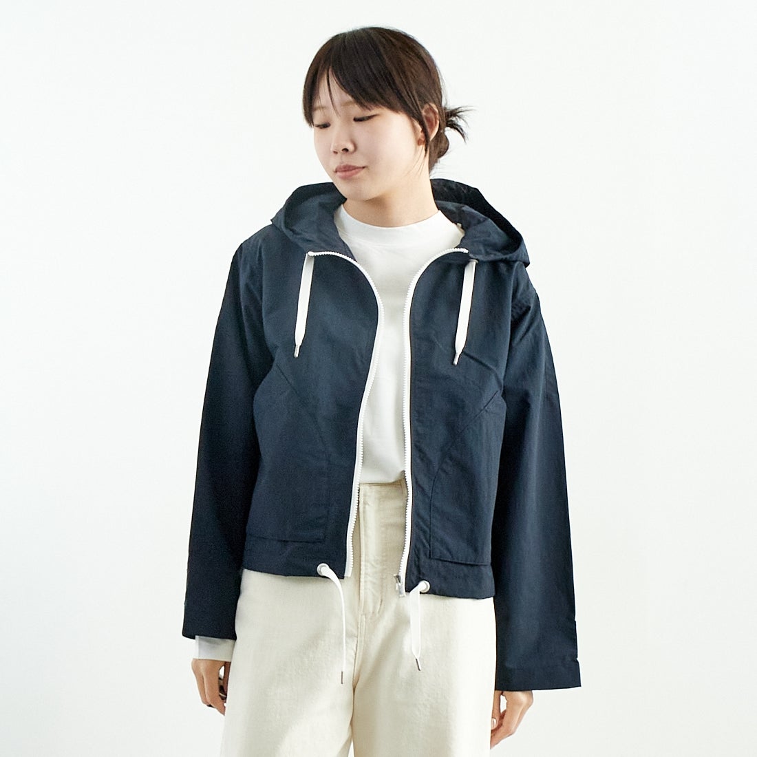 ORCIVAL [オーシバル] ショートジップジャケット [OR-A0687ONB] NAVY &&モデル身長：167cm 着用サイズ：1&&