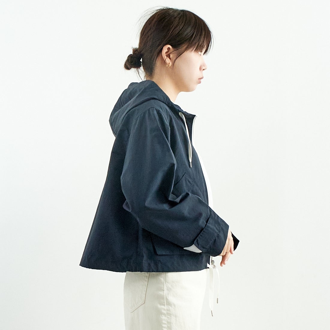 ORCIVAL [オーシバル] ショートジップジャケット [OR-A0687ONB] NAVY &&モデル身長：167cm 着用サイズ：1&&