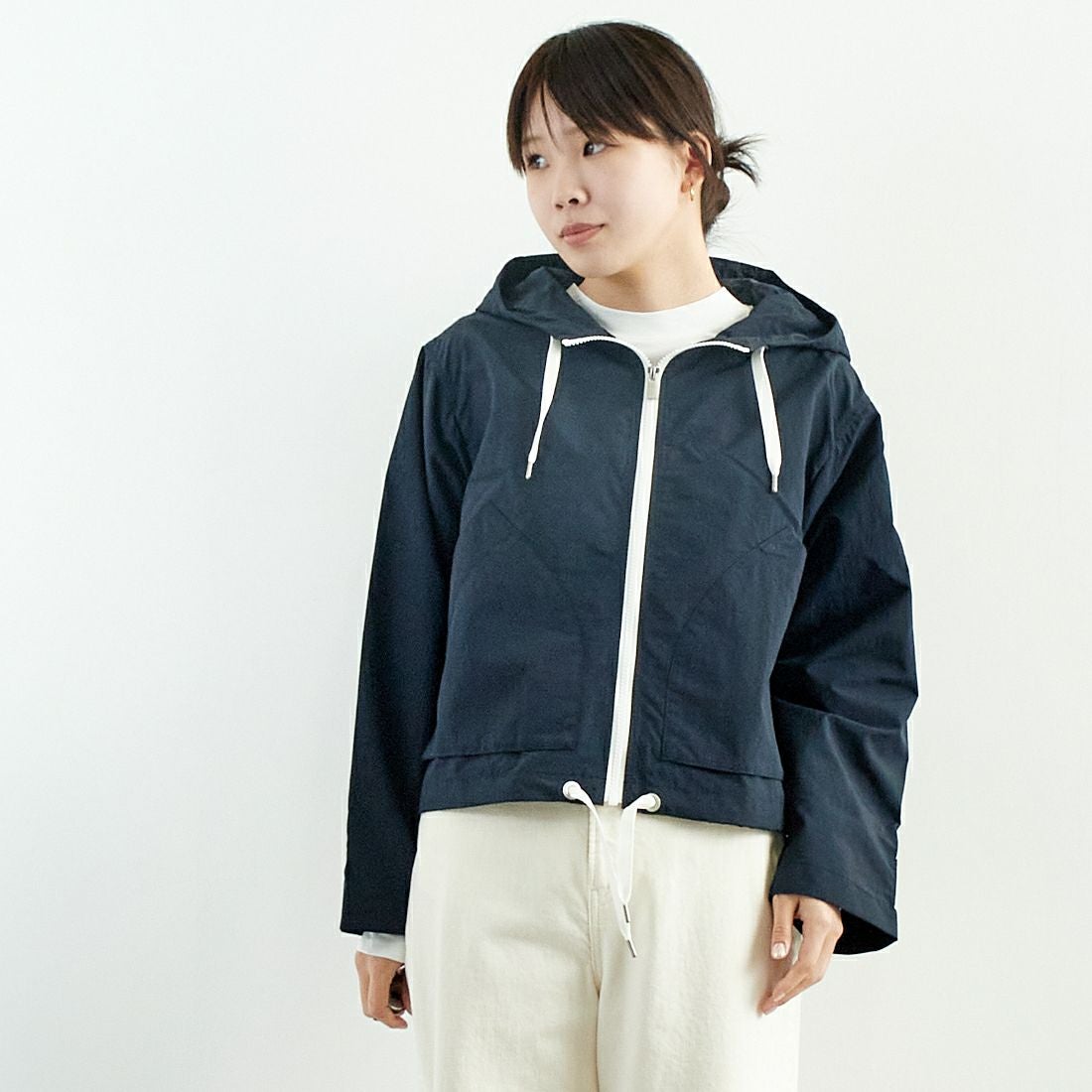 ORCIVAL [オーシバル] ショートジップジャケット [OR-A0687ONB] NAVY &&モデル身長：167cm 着用サイズ：1&&