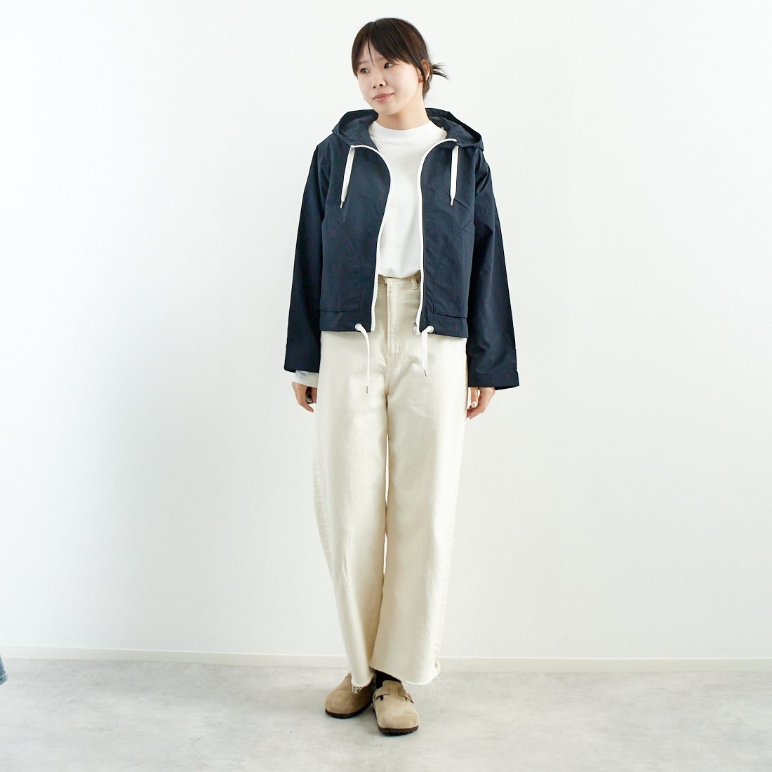 ORCIVAL [オーシバル] ショートジップジャケット [OR-A0687ONB] NAVY &&モデル身長：167cm 着用サイズ：1&&