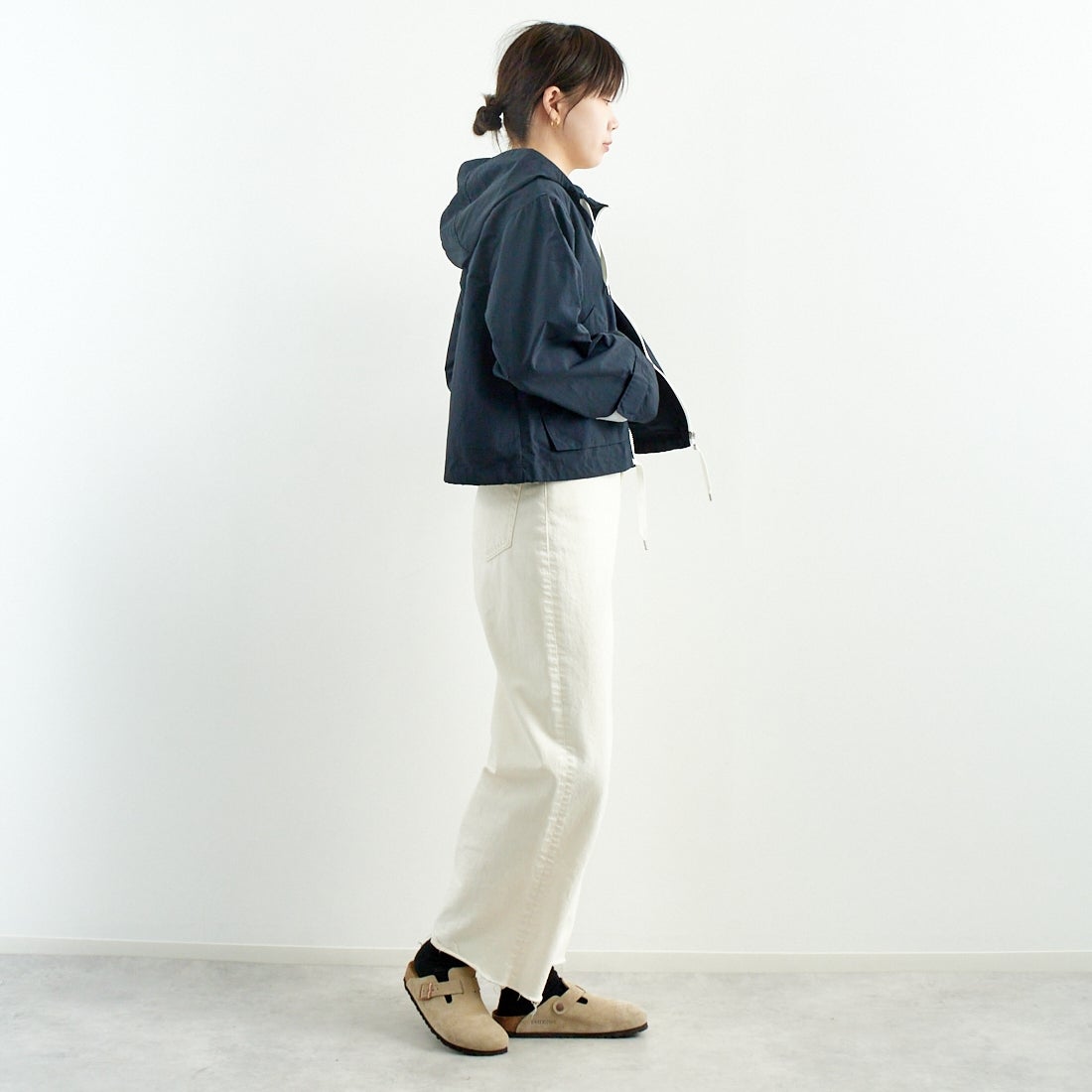 ORCIVAL [オーシバル] ショートジップジャケット [OR-A0687ONB] NAVY &&モデル身長：167cm 着用サイズ：1&&