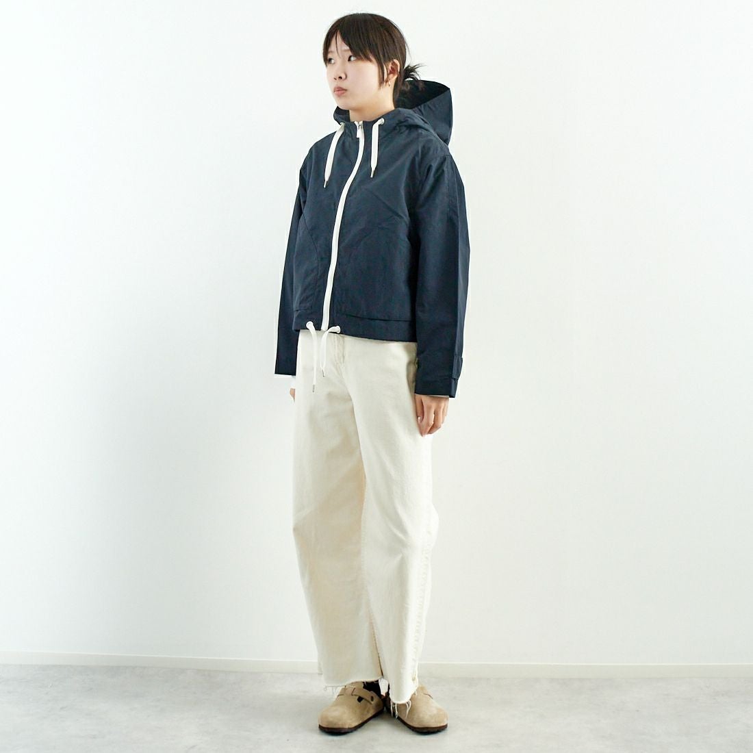 ORCIVAL [オーシバル] ショートジップジャケット [OR-A0687ONB] NAVY &&モデル身長：167cm 着用サイズ：1&&