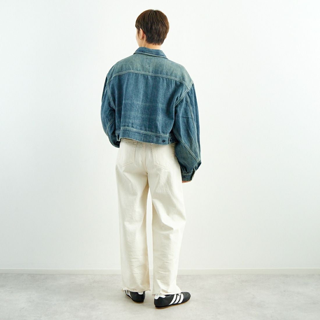 RhodolirioN [ロドリリオン] ジップアップデニムワークジャケット [QT1036] INDIGO &&モデル身長：160cm 着用サイズ：1&&