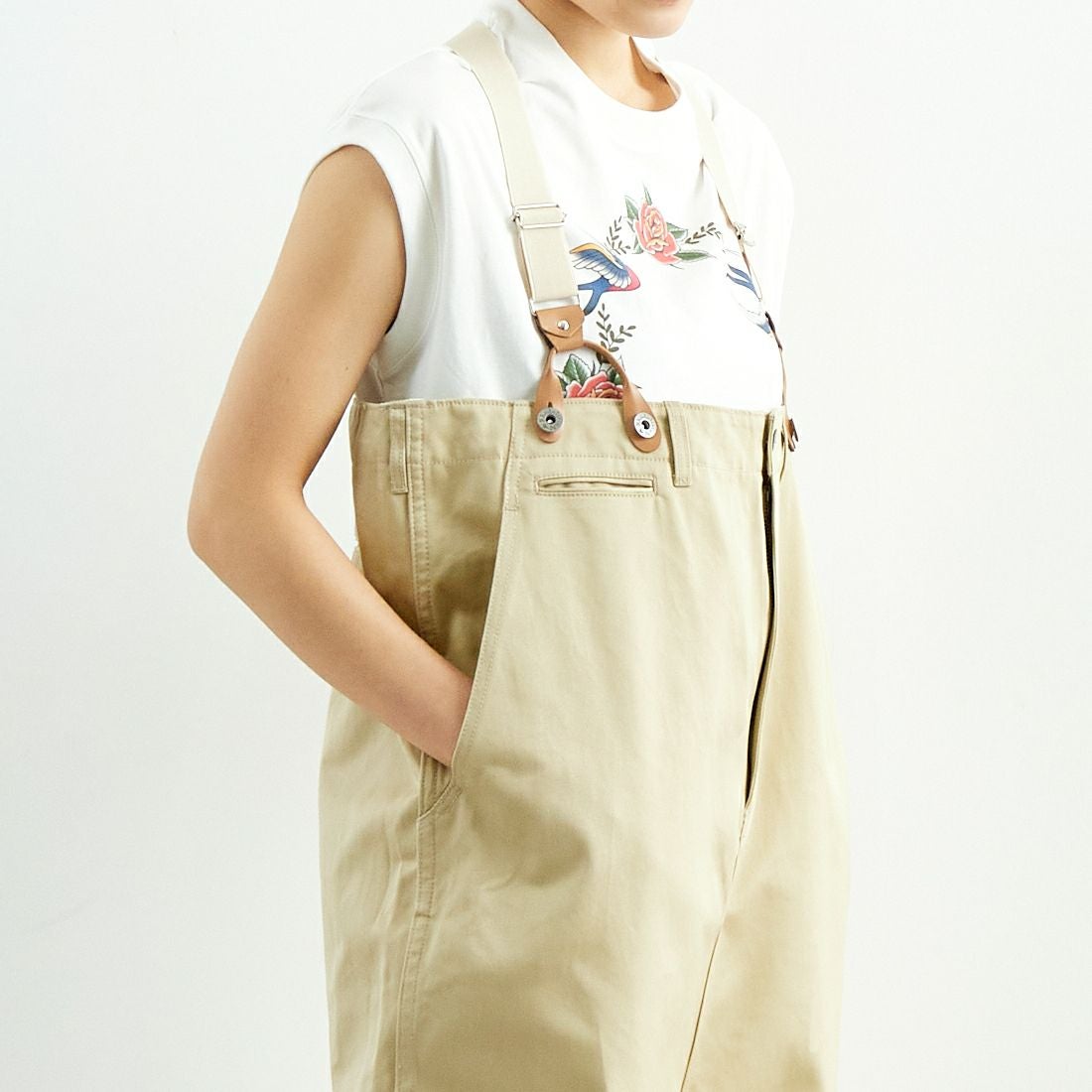 RhodolirioN [ロドリリオン] チノクロス サスペンダーパンツ [QT1014] A KHAKI