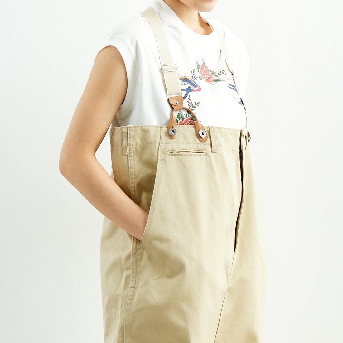 RhodolirioN [ロドリリオン] チノクロス サスペンダーパンツ [QT1014] A KHAKI