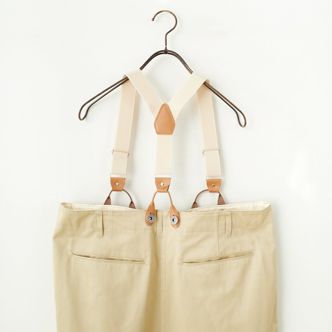 RhodolirioN [ロドリリオン] チノクロス サスペンダーパンツ [QT1014] A KHAKI