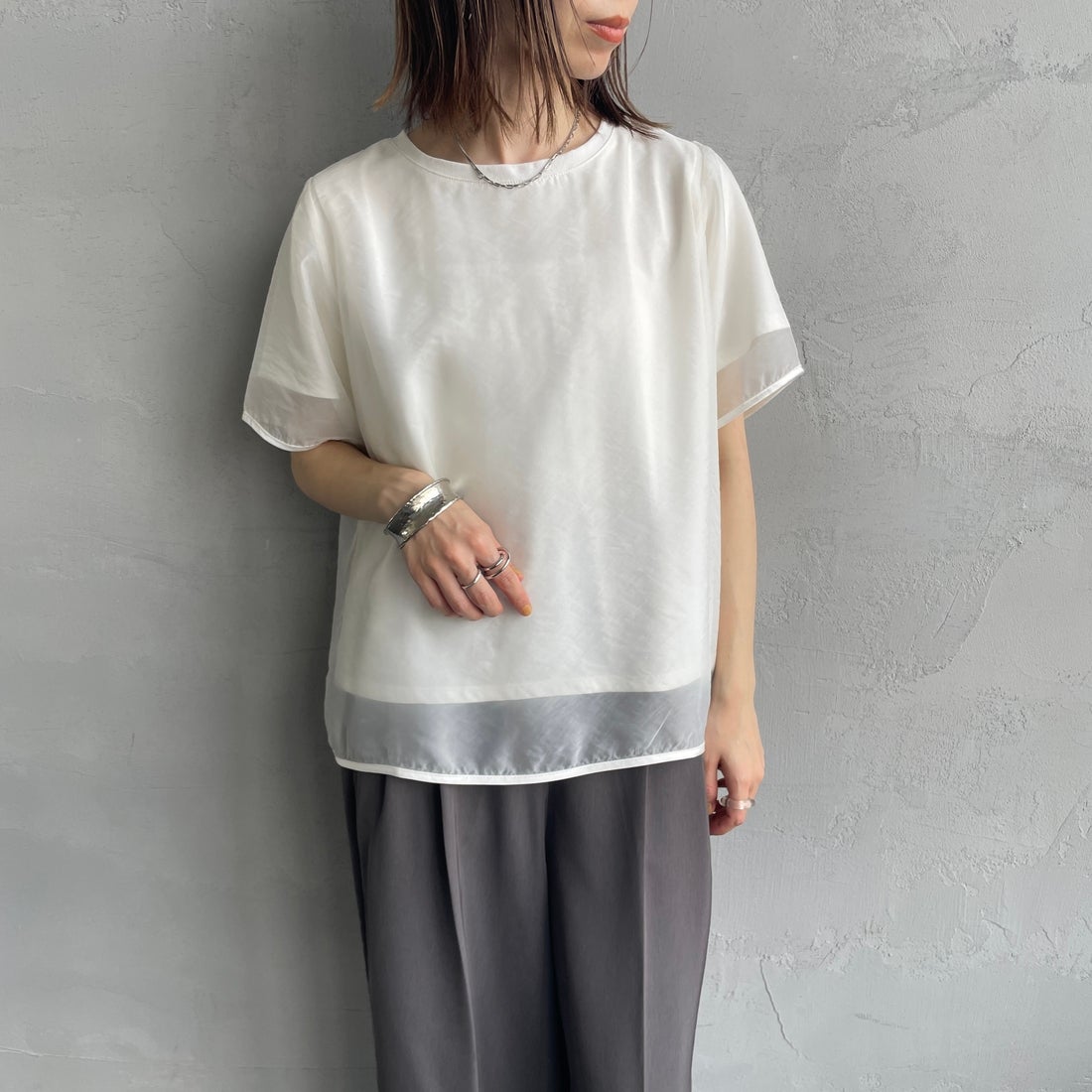 02 OFF&&モデル身長：158cm 着用サイズ：F&&