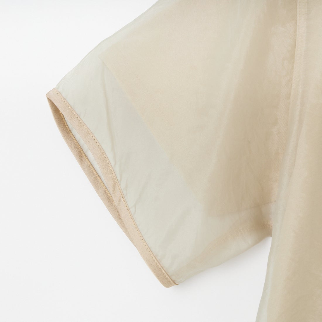 nenom [ネノム] 重ね着風 オーガンジーレイヤードシアーTシャツ [NE25112016] 22 BEIGE