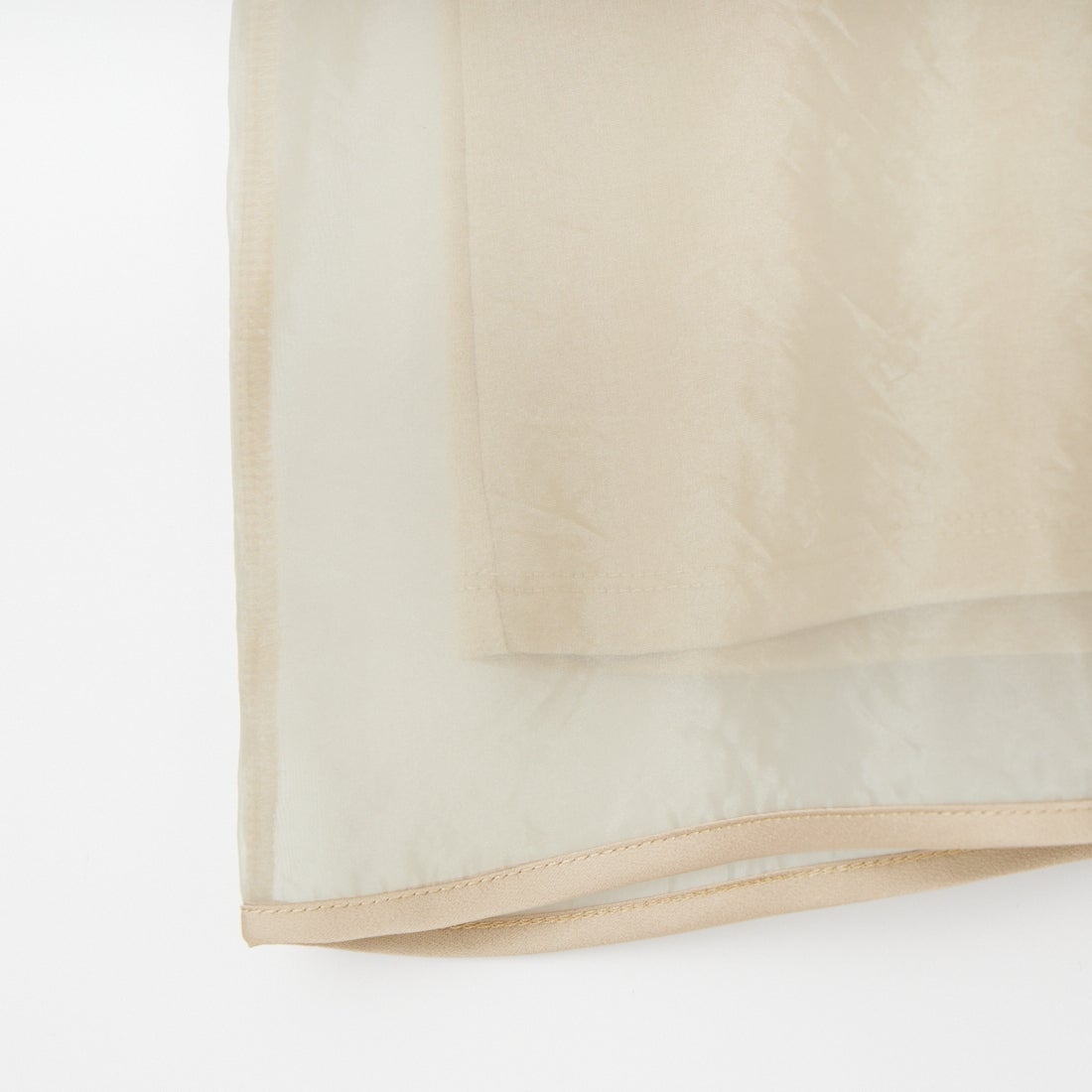 nenom [ネノム] 重ね着風 オーガンジーレイヤードシアーTシャツ [NE25112016] 22 BEIGE