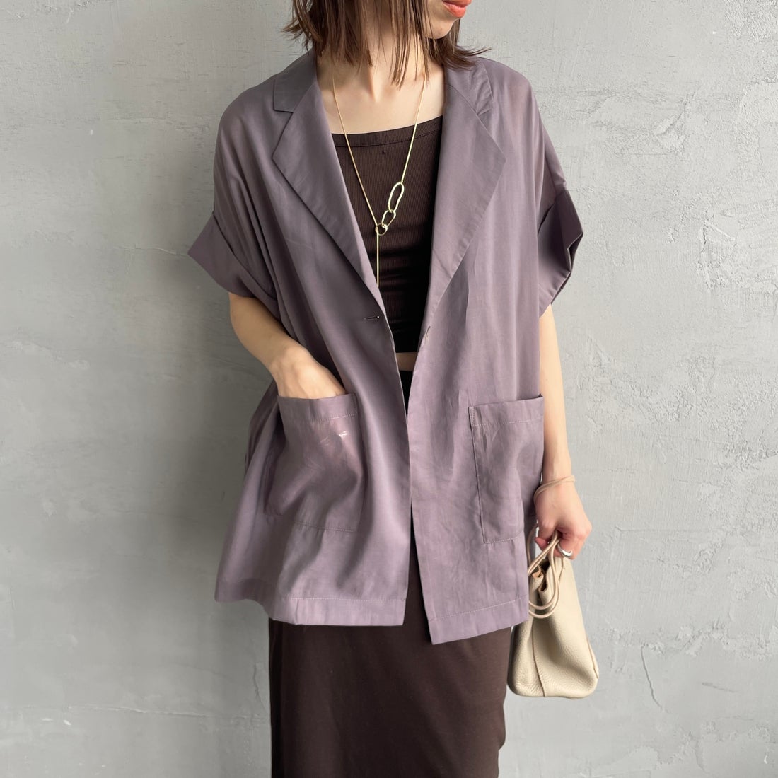 07 GRAY&&モデル身長：158cm 着用サイズ：F&&