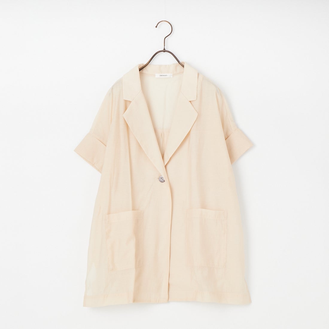 nenom [ネノム] ハーフスリーブ シアーシャツジャケット [NE25112017] 23 BEIGE