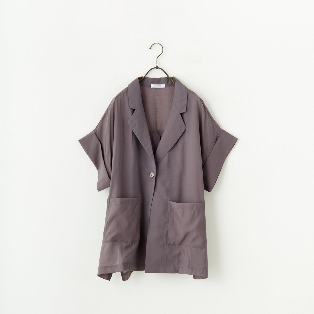 nenom [ネノム] ハーフスリーブ シアーシャツジャケット [NE25112017] 07 GRAY