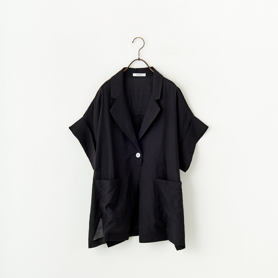 nenom [ネノム] ハーフスリーブ シアーシャツジャケット [NE25112017] 09 BLACK