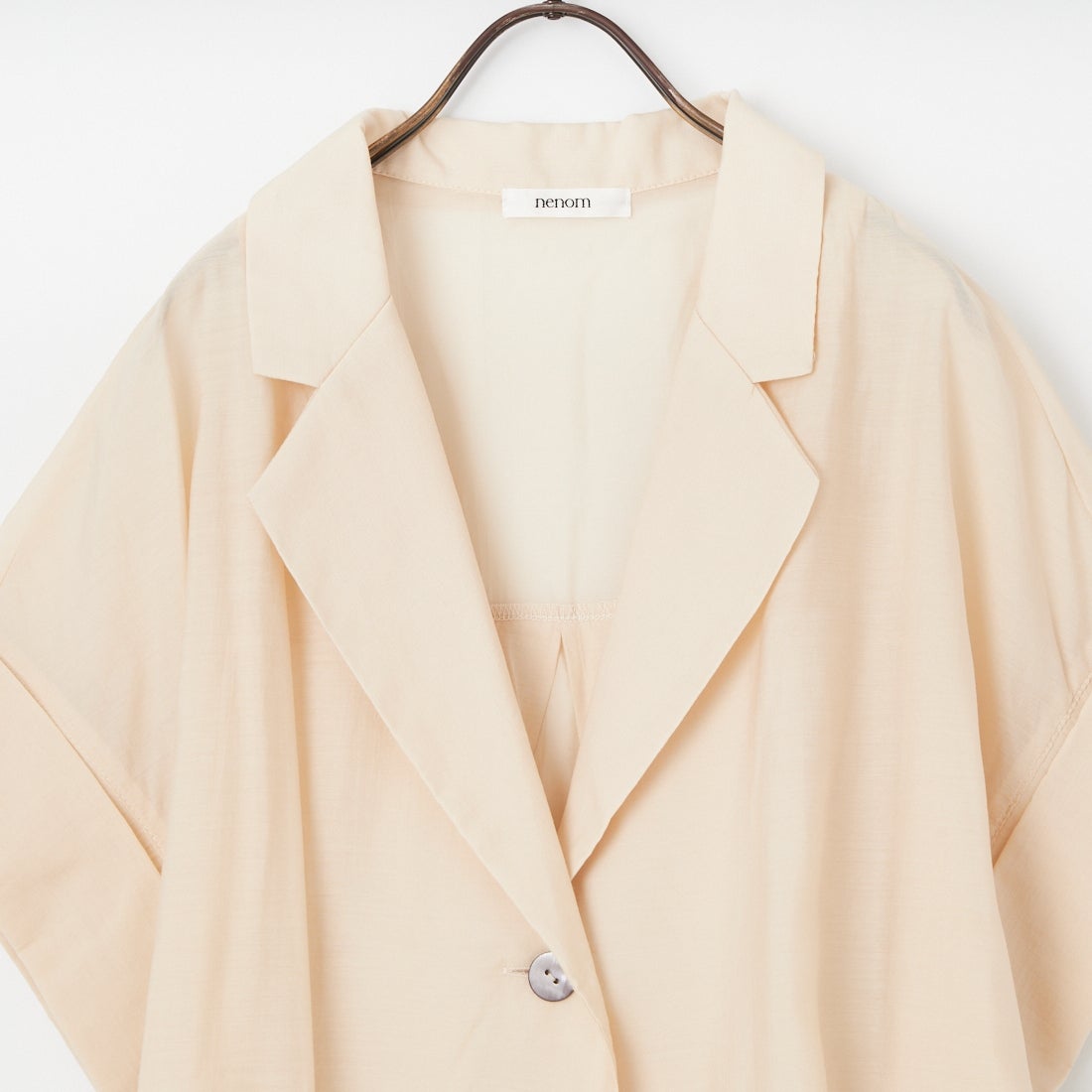 nenom [ネノム] ハーフスリーブ シアーシャツジャケット [NE25112017] 23 BEIGE