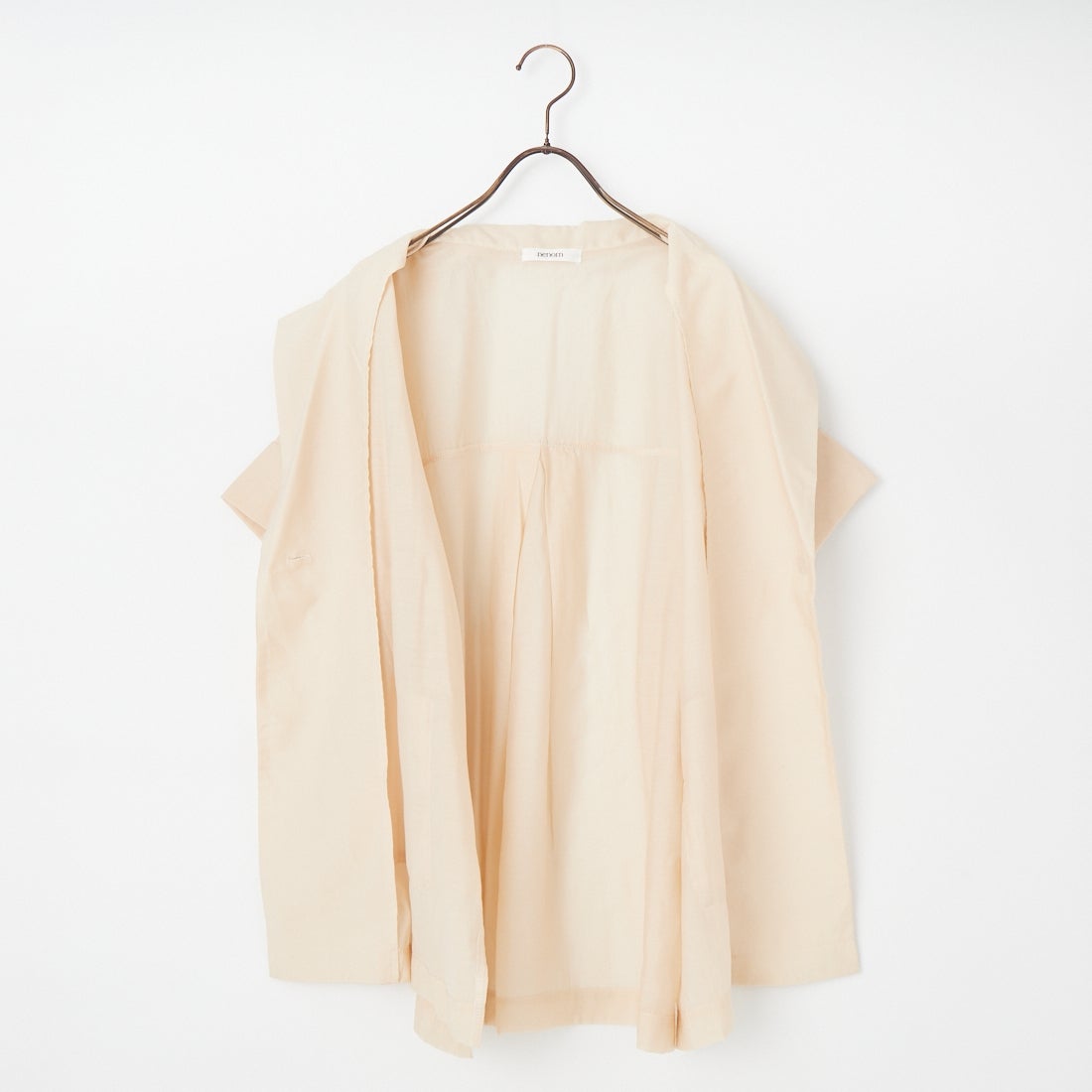 nenom [ネノム] ハーフスリーブ シアーシャツジャケット [NE25112017] 23 BEIGE