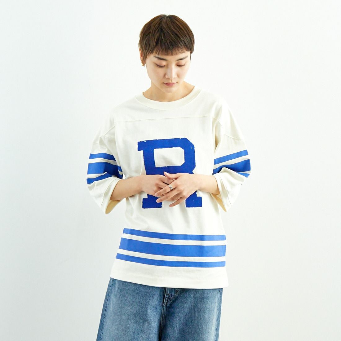 RhodolirioN [ロドリリオン] ホッケーチームTシャツ [QT1076]  A NATURAL &&モデル身長：160cm 着用サイズ：0&&