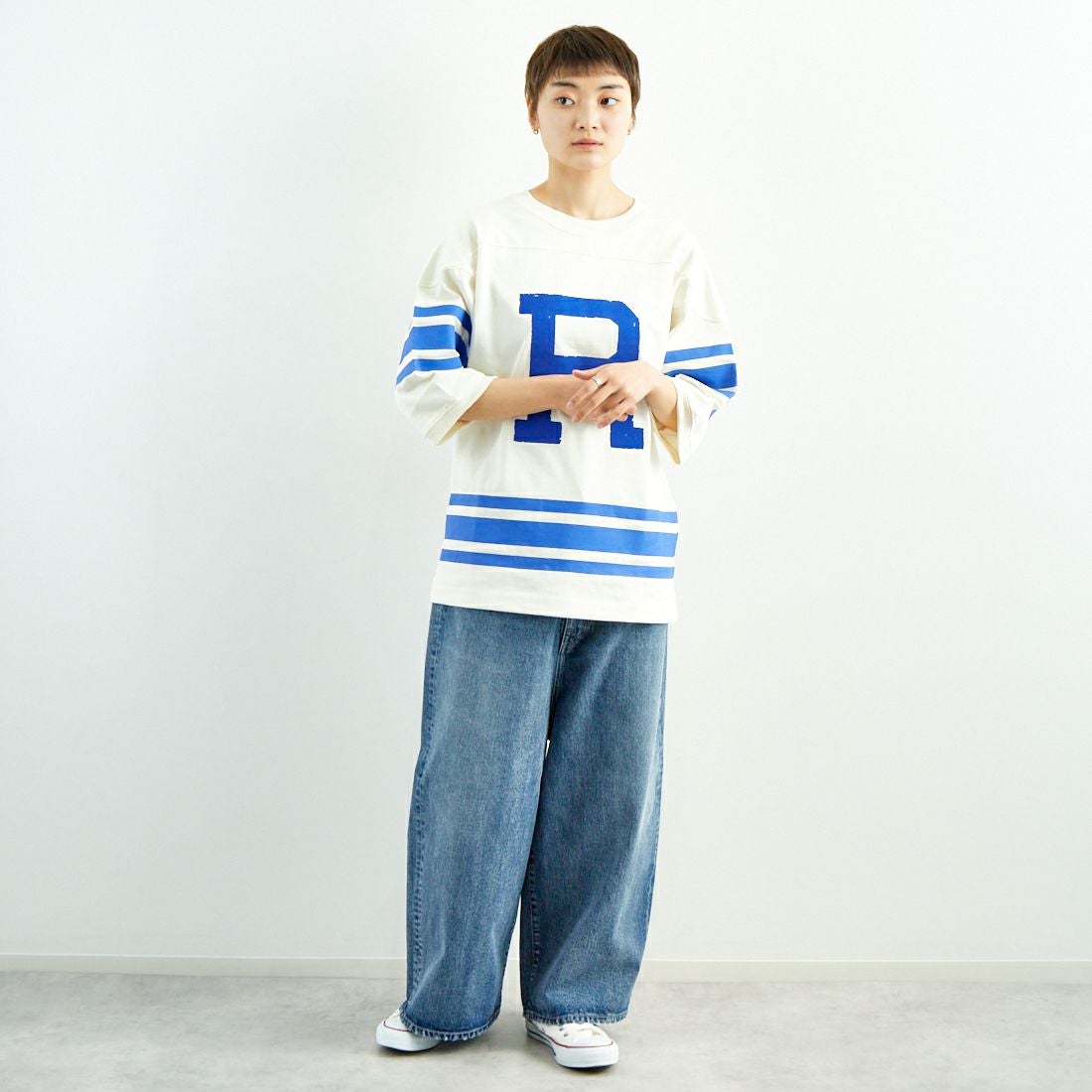 RhodolirioN [ロドリリオン] ホッケーチームTシャツ [QT1076]  A NATURAL &&モデル身長：160cm 着用サイズ：0&&