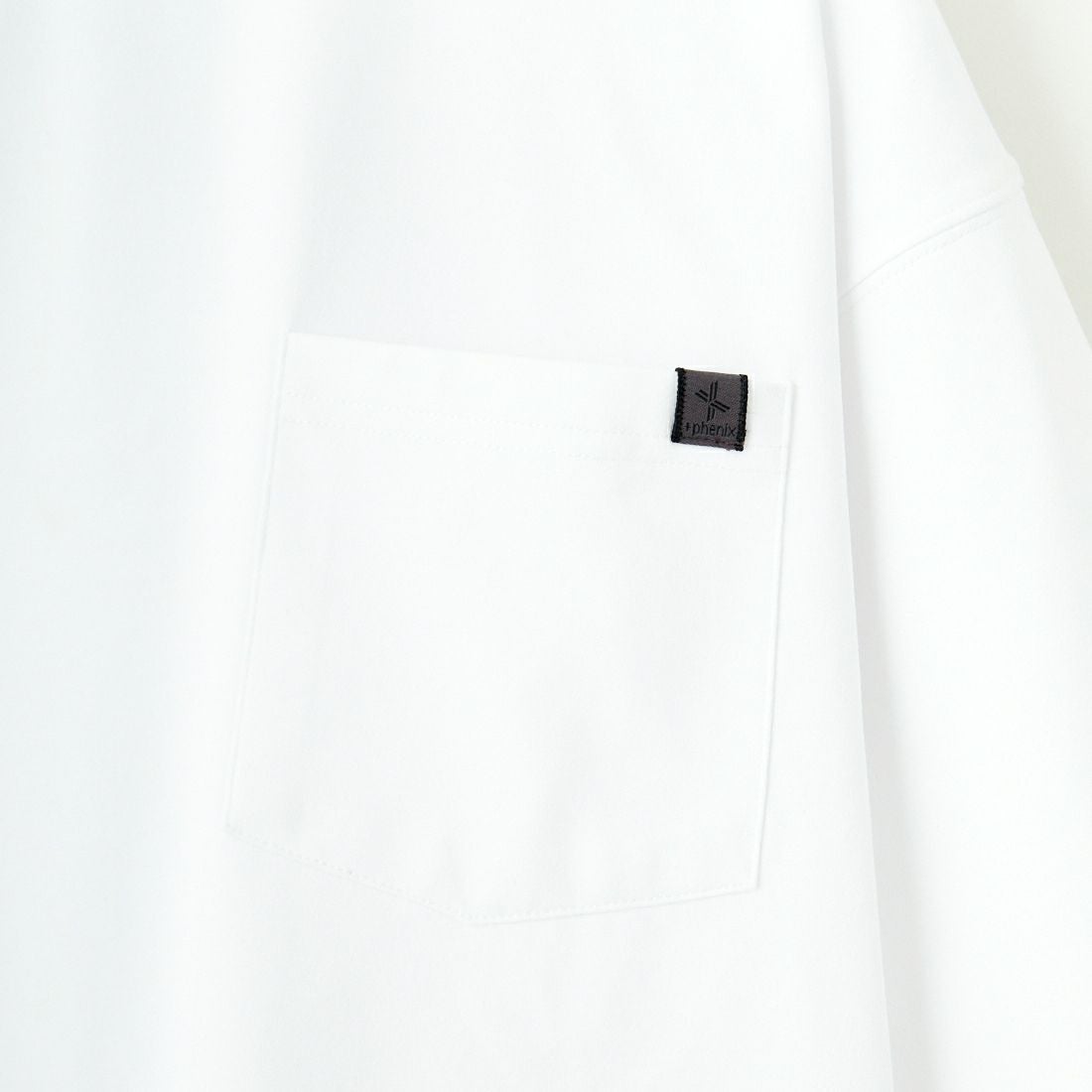 +phenix [プラスフェニックス] 別注 ベンチレーション ワンポイントロゴ ポケットTシャツ [POT-25005IN-JF] WHITE