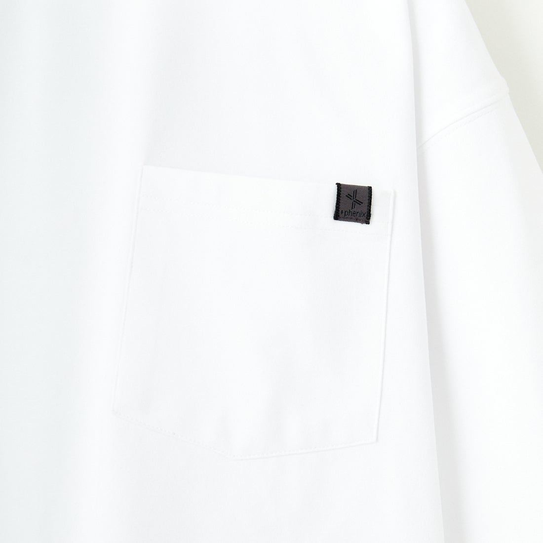 +phenix [プラスフェニックス] 別注 ベンチレーション ワンポイントロゴ ポケットTシャツ [POT-25005IN-JF] WHITE