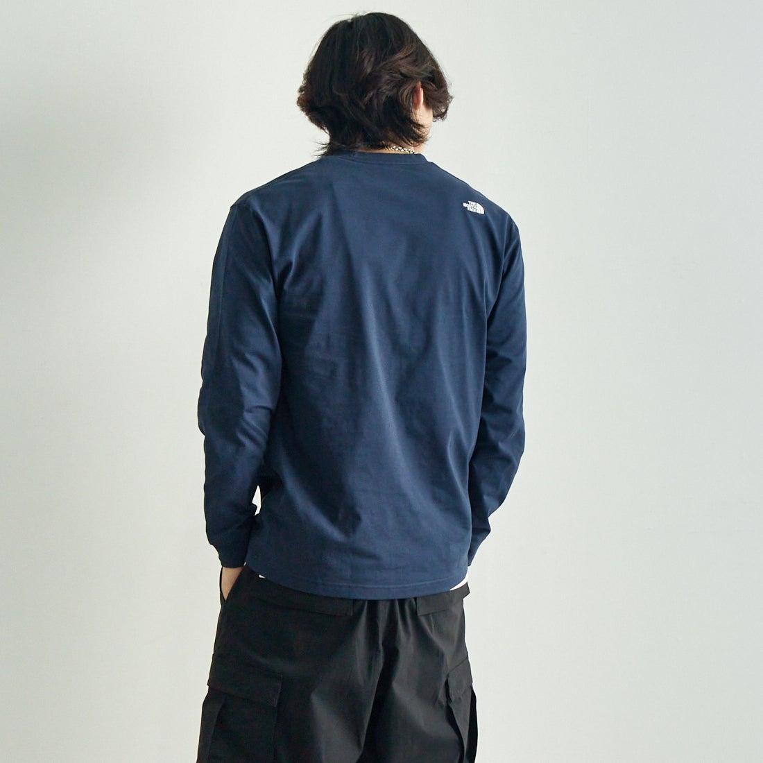 THE NORTH FACE [ザ ノースフェイス] ロングスリーブフラッシュドライヌプシコットンティー [NT32535] UN &&モデル身長：179cm 着用サイズ：M&&