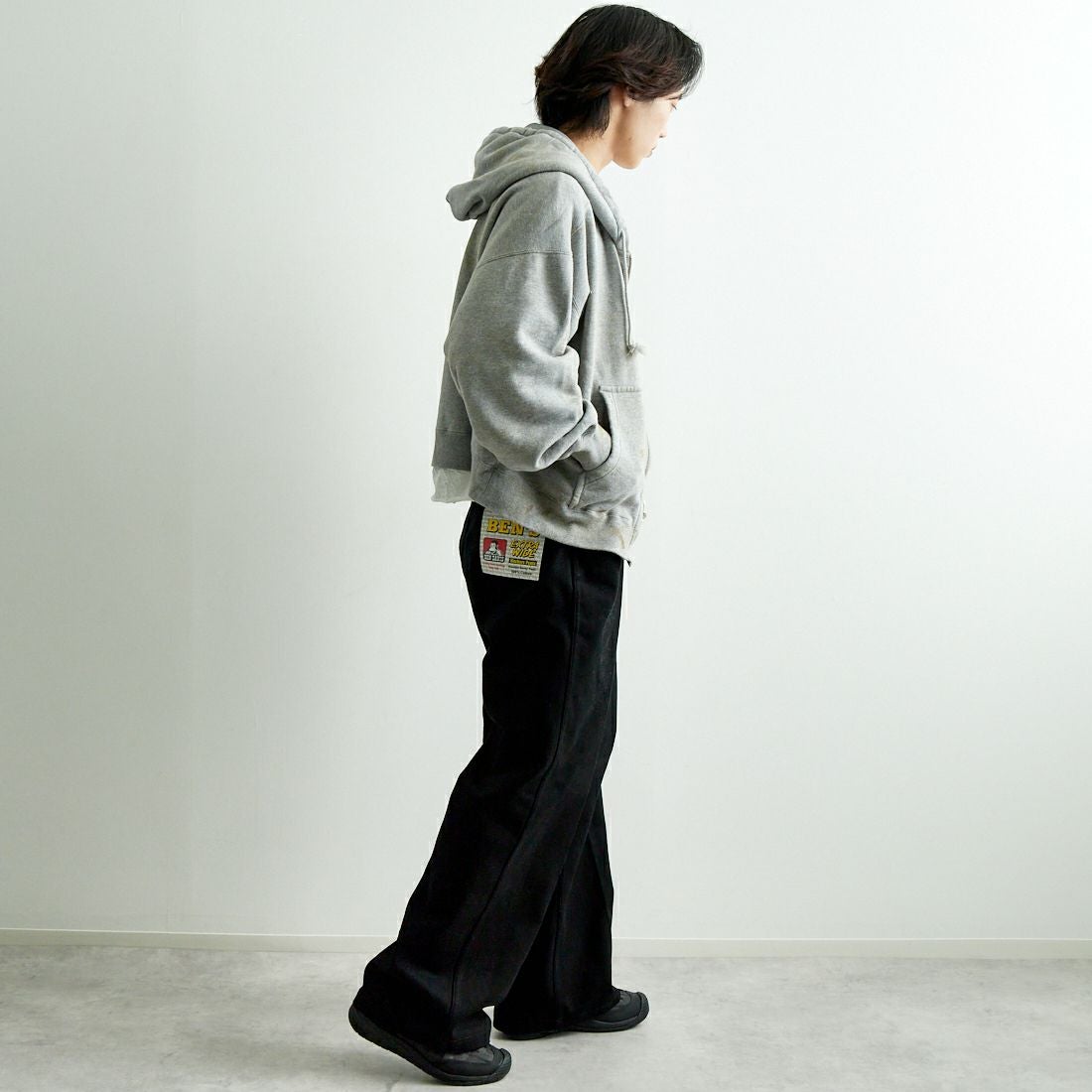 JACKSON MATISSE [ジャクソンマティス] ジップアップパーカー [JM25SS009] GREY &&モデル身長：179cm 着用サイズ：M&